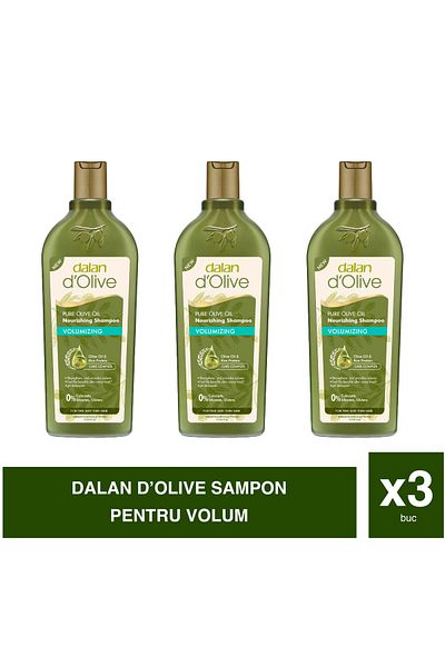 Dalan d’Olive – Set of 3 Volumizing Shampoo – 400 ml – Volume and Hydration