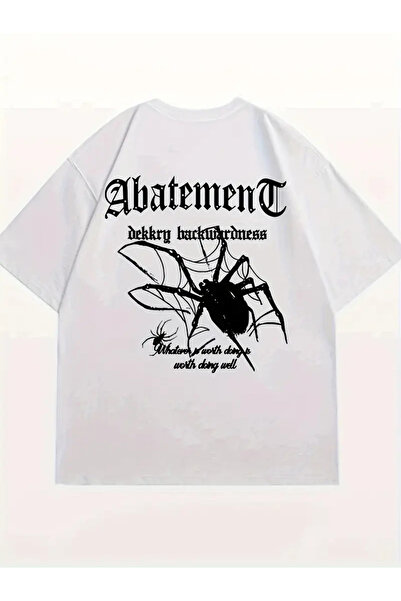 Touz Moda Spiderweb Paint Printed Unisex Oversize T-Shirt