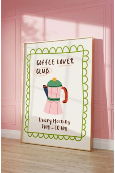 512 STORE KOPYA - Coffee Lover Poster, Moka Pot Poster, Estetik Mutfak Posteri