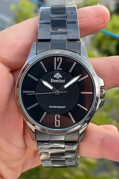 Bentini Original 2 Year Warranty Steel Men's Watch and Bracelet