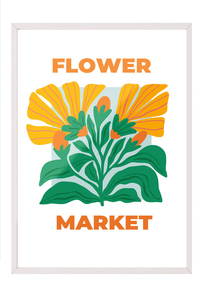 Zestia Tablou înrămat alb, Piața de flori, Poster decorativ pentru bucătărie ...