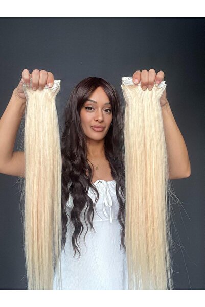 Suzan Peruk 8 Parça Çıtçıt saç %100 Gerçek Saç -Fönlenebilir- Boyanabilir -Ma...