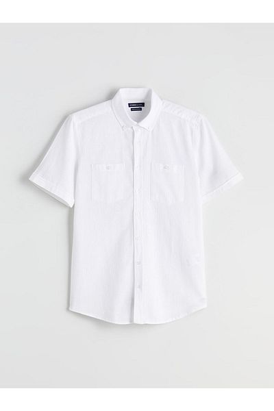 LC Waikiki Create Your Style from Uzg Store |   Regular Fit Short Sleeve Dobby Men's Textured Shirt