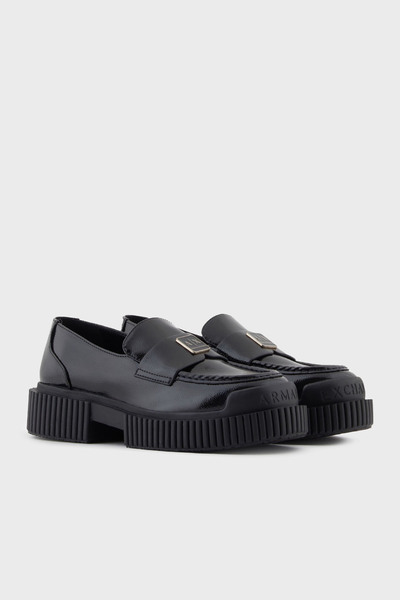 Armani Exchange Logolu Kalın Taban Rugan Loafer Ayakkabı AYAKKABI XW001672 AF17478 UC001