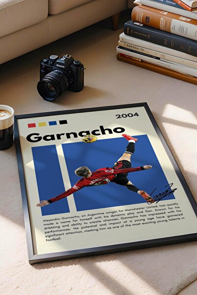 Saturn Alejandro Garnacho Çerçeveli Tablo - Dekoratif Çerçeveli Futbolcu Poster Tablo