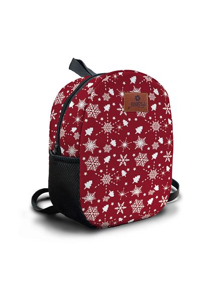 Kokopatik Burgundy Snow Pattern Medium Size Nursery Bag