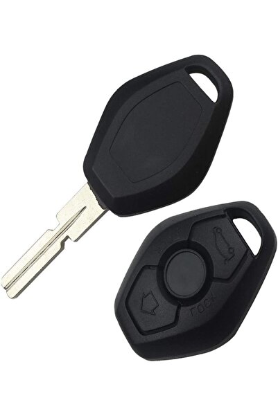 TECHSTAR Carcasă cheie auto cu 3 butoane și lamă cu 4 șine pentru BMW – compatibilă cu E46, E39, E60,