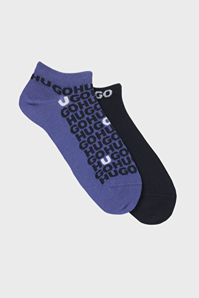 HUGO Logo Stretch Cotton 2 Pack Socks Men's Socks 50520998 422