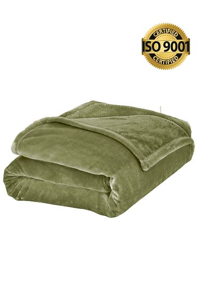 Master Home Textile Lightweight Velvet Blanket, 350GSM, 260x240cm King Size, Soft All Season Flannel for Bed & Sofa