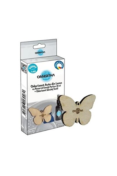 Omertha Odorizant auto OME93, fluture din lemn, sticluță 30 ml, parfum Million