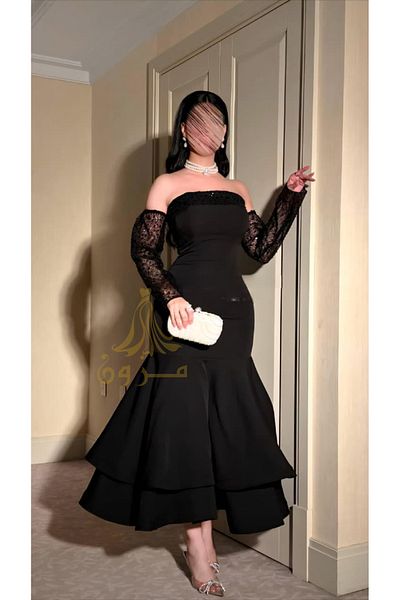 MEZON FASHION Elegant Evening Dress with Ruffled Edges