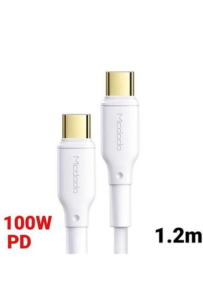 Mcdodo USB-C to USB-C data cable, 100W, 1.5A, white, 1.2m, braided