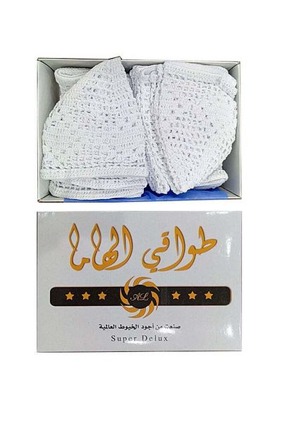 Legent LEGDOR White Shawl Cap 12 Pieces