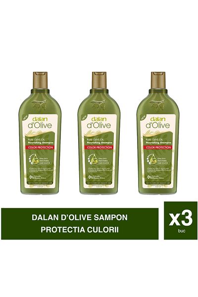 Dalan d’Olive – Set of 3 Color Protection Shampoo – 400 ml – Protects Color
