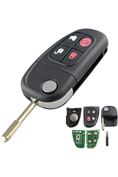 TECHSTAR Cheie auto programabilă completă 433MHz, cu 4 butoane, cip 4D60, com...