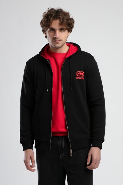 Eckō Unltd. Maiden Black Hooded Embroidered Standard Fit Men's Sweatshirt