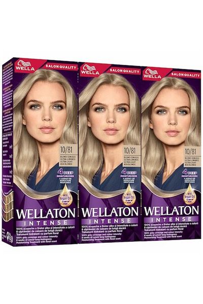 Wella 3x Wellaton Intense 10/81, Ultra Luminescent Ash Blond