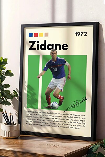 Saturn Pictură înrămată Zinedine Zidane - Pictură decorativă cu poster de fot...