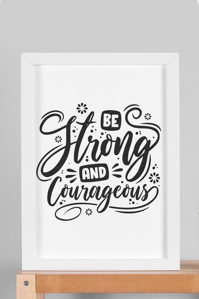 Saturn Be Strong and Courageous Pictură înrămată - Poster Motivațional cu cad...