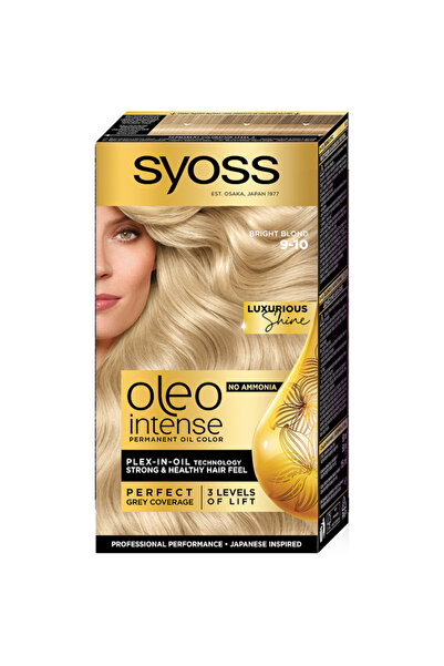 Syoss 3 x Permanent Hair Dye Without Ammonia, Color Oleo Intense, 9-10 Light Blonde, 115 ml