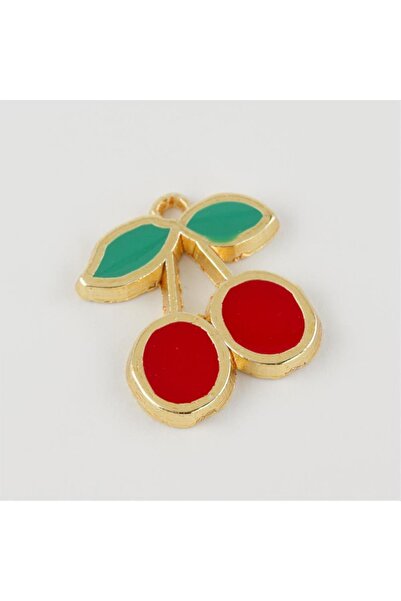 Bijuteri Net Cherry Figured Enameled Lacquer Coated Pendant