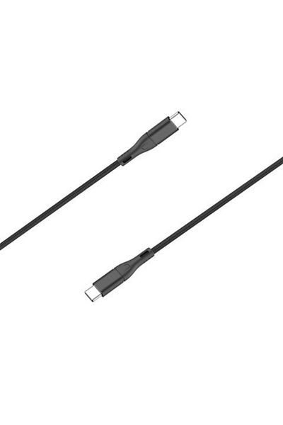 lemontti SuperFast 65W phone cable, USB Type-C to USB Type-C, black, 1.2m, textile braid