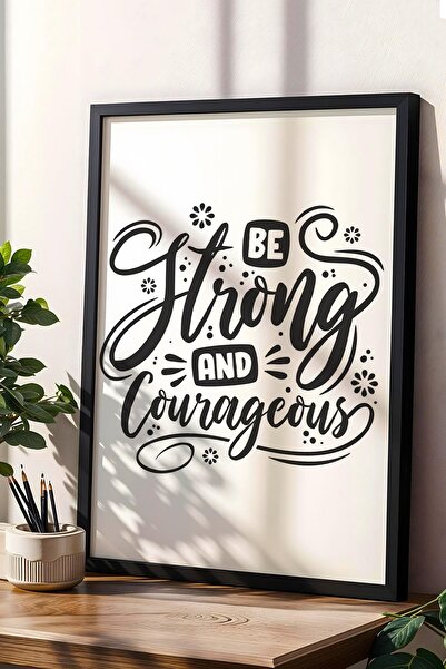 Saturn Be Strong and Courageous Pictură înrămată - Poster Motivațional cu cad...