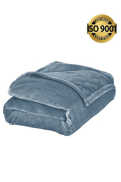 Master Home Textile Lightweight Velvet Blanket, 350GSM, 260x240cm King Size, Soft All Season Flannel for Bed & Sofa