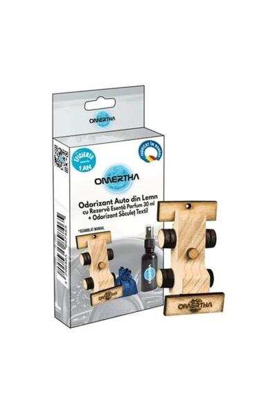 Omertha Odorizant auto OME75, design mașinuță F1, din lemn, sticluță 30 ml, e...