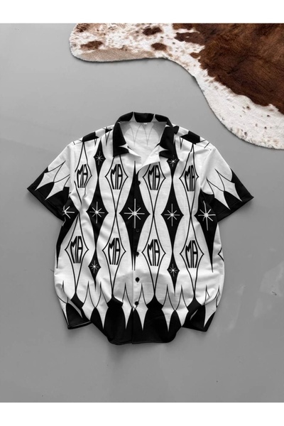 IVORA WEAR Two Thread Fabric Printed Shirt - White