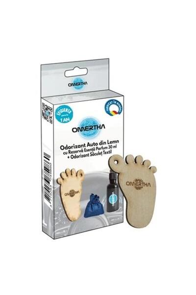 Omertha Odorizant auto OME19, design talpă, lemn și sticluță 30 ml, parfum de...