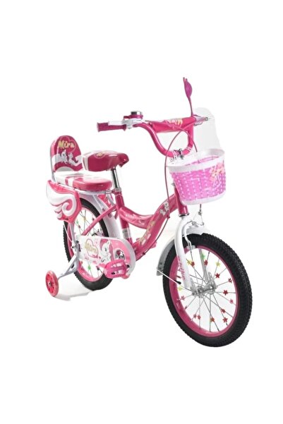 Bella دراجة للبنات - ١٢ بوصة مع عجلات تدريب وسلة أمامية، لون وردي