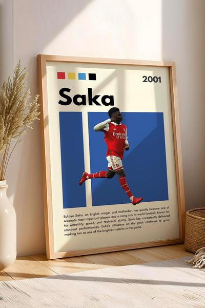 Saturn Tablou înrămat Bukayo Saka - Poster de fotbalist cu cadru decorativ
