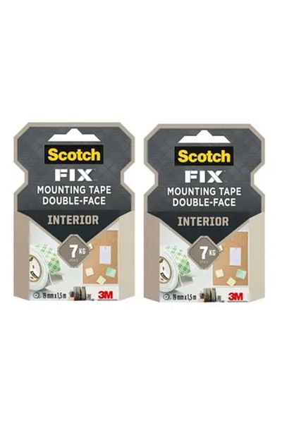 3M Scotch Fix Double-Face Interior Mounting Tape (19 mm x 1.5 m, Pack Of 2)