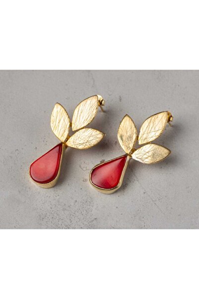 BADE SILVER Mercan taşlı gümüş küpe