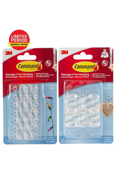 3M Command Season Promo Clear Clip with Mini Clear Clip Pack (2 Pc.)