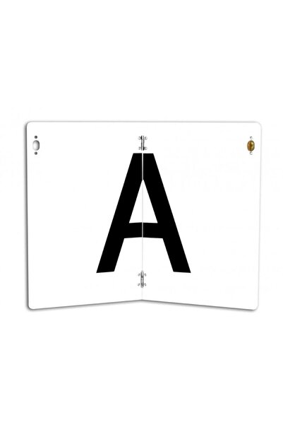 BORG-HICO Placă pliabilă semn A, model HICO TWY069, 400 x 300 mm, aluminiu, orientare verticală, alb-negru
