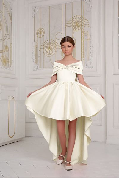 Kids Girl's Bow Detail Evening Dress Graduation, Wedding, Special Occasion