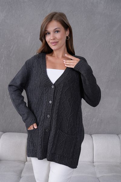 Lamierra Women's Mother's Knitwear Wool Cardigan with Pocket Detail