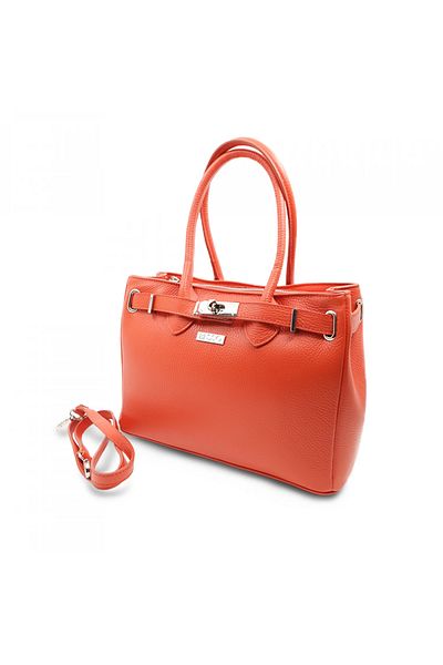 BESSO Tradizione Elegante Orange genuine leather handbag