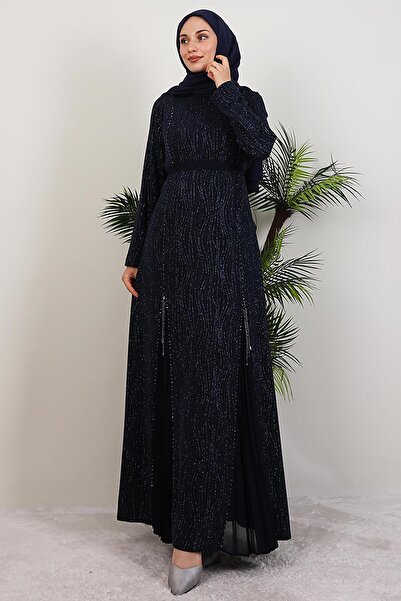 GİYZAMİLA Φόρεμα με λεπτομέρεια Beam Bead Navy Blue