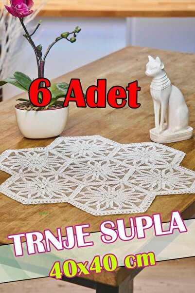 Dantelux 6 Adet Örme Trnje Supla (40x40 cm) - Ekru