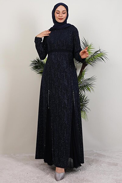 GİYZAMİLA Φόρεμα με λεπτομέρεια Beam Bead Navy Blue