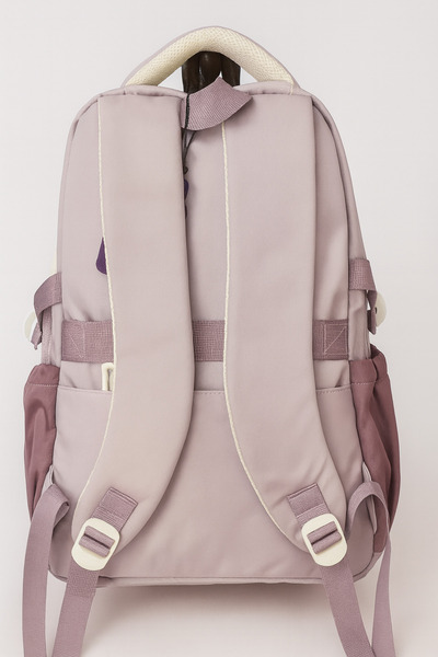max point Purple Lilac Cream Colored School and Daily Backpack with Laptop Compartment, Four Compartments, Waterproof Double Side Pocket