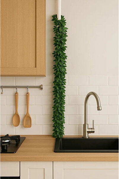 TUMU LIFE 7.5 Metre Tel Yaprak Doğalgaz Borusu Süsü Şerit Yapay Taç Sarmaşık ...