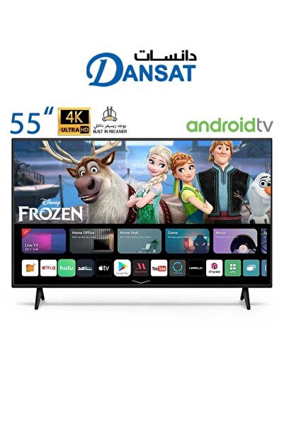 Dansat تلفزيون ذكي 55 بوصة فائق الدقة 4K يعمل بنظام أندرويد، أسود - DTD55BU/DTD5522BU/DTD5521BU
