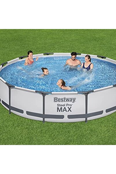 BESTWAY Steel ProMAX Swimming Round Pool 12' x 30"/3.66m x 76cm, Above Ground Garden Frame Pool