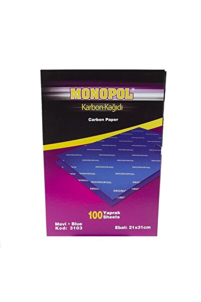 Monopol A4 Karbon Kağıdı Standart Mavi 100 Lü M3103 (1 Paket 100 Adet)