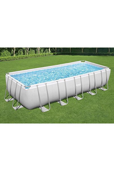 BESTWAY Power Steel 21' x 9' x 52" Rectangular Pool Set, Multicolor