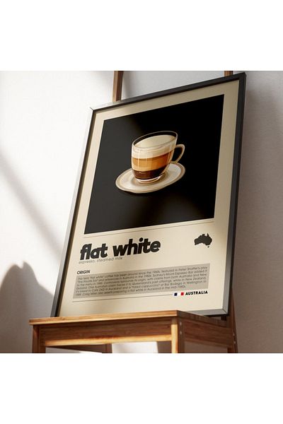 Nuqta Flat White Drink Design Canvas Painting 40x60cm